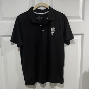 GOAT Kids Black Polo Shirt with Embroidered Patch